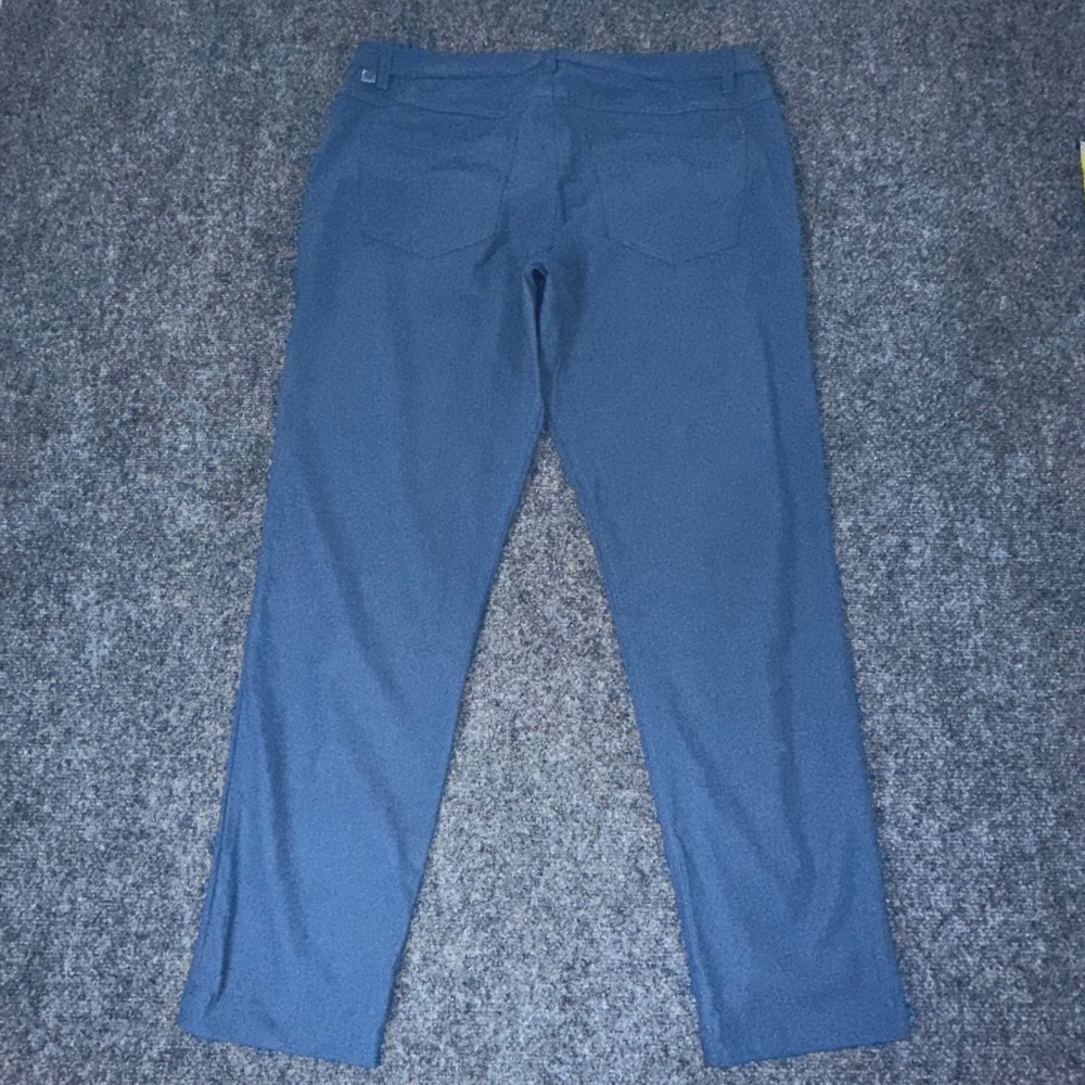 Lululemon Commission Slim Fit Pants Mens 33 Blue Warpstreme Trousers 27 Inseam